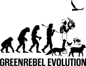 T-Shirt- BIO - Greenrebel Evolution - Es ist Zeit für die grüne Rebellion- Herren