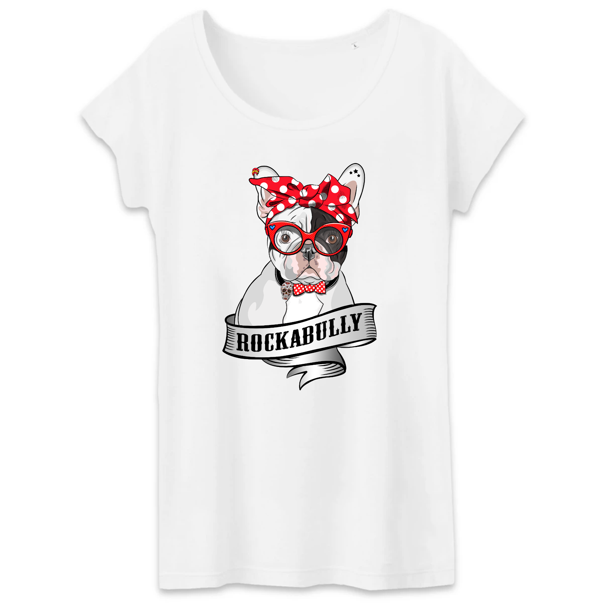 T-Shirt- BIO- FRENCH BULLY ROCKERBULLY- Damen