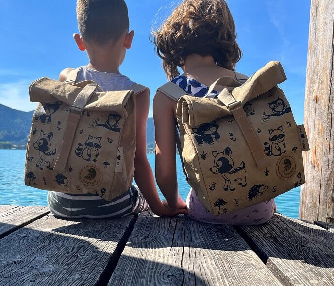 Papero Rucksack NEU PAPERO Rucksack COUGAR KIDS 8 L aus waschbarem Kraft Papier leicht ...