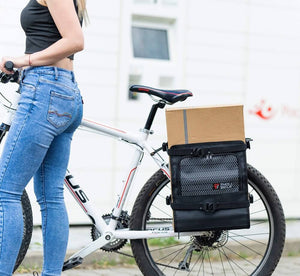 El All -Rounder - Caja de transporte de bolsas para compradores de bicicletas de 2 pulgadas para rejilla para equipaje