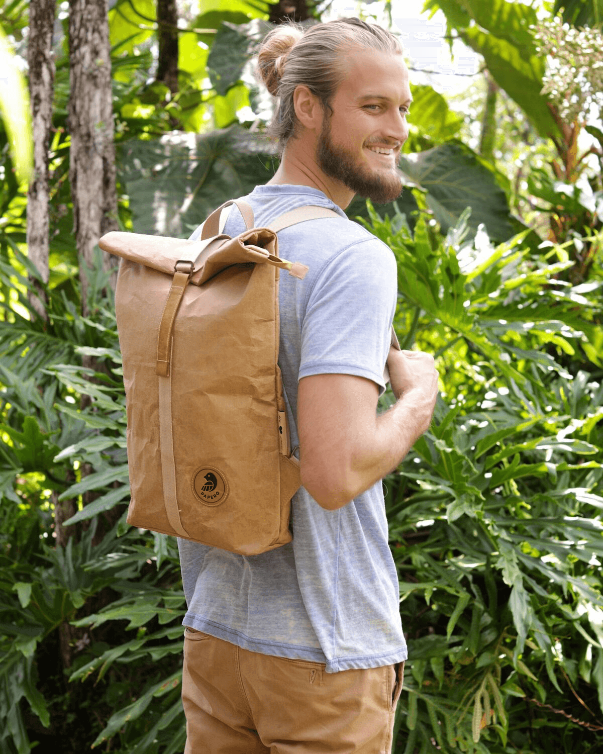 Papero Rucksack PAPERO ORIGINAL - Aus Kraft Papier Rucksack robust wasserfest vegan ...