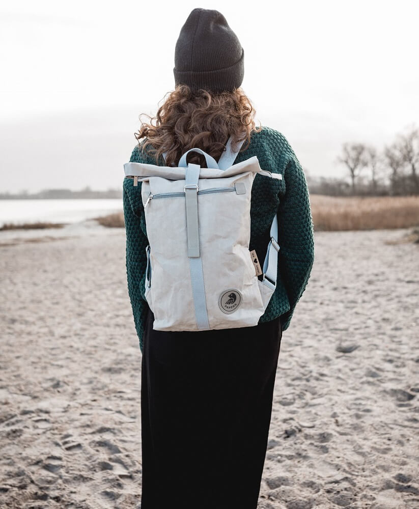 Papero Rucksack PAPERO ORIGINAL - Aus Kraft Papier Rucksack robust wasserfest vegan ...