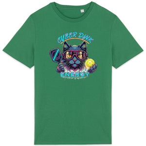 T-shirt - BIOLOGISCH - Cyber Cat Pickleball - Heren - front_0