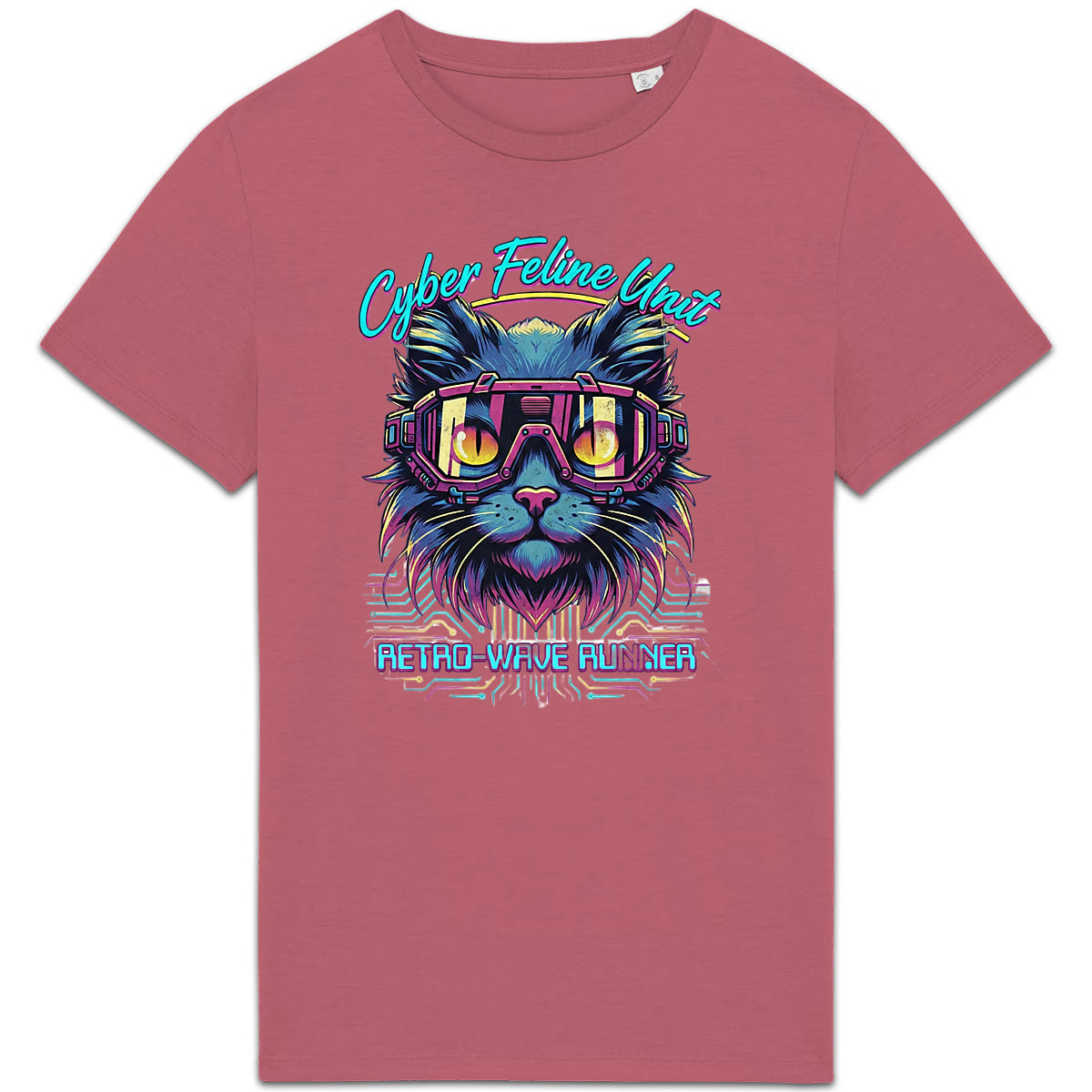 T-Shirt - BIO- Cyber Cat Retro - Herren - vorderseite_8