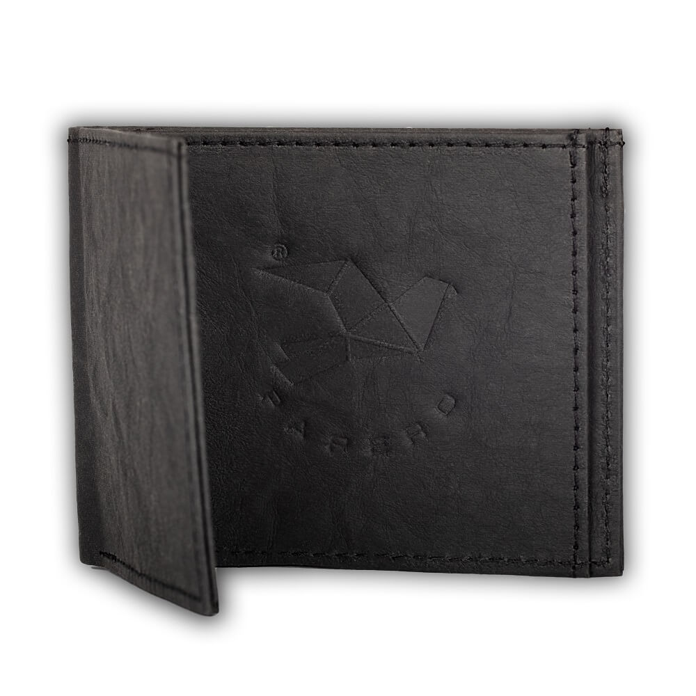 Portefeuille en papier plat en papier | Corbeau | avec protection intégrée de protection RFID et de poche de pièces de monnaie