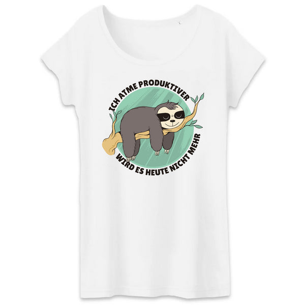 Papero T-SHIRT - BIO- Sloth Ich Atme produktiver - Damen