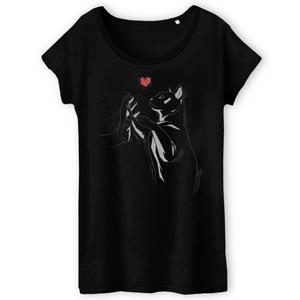 T-shirt Bio Cat Love Ladies