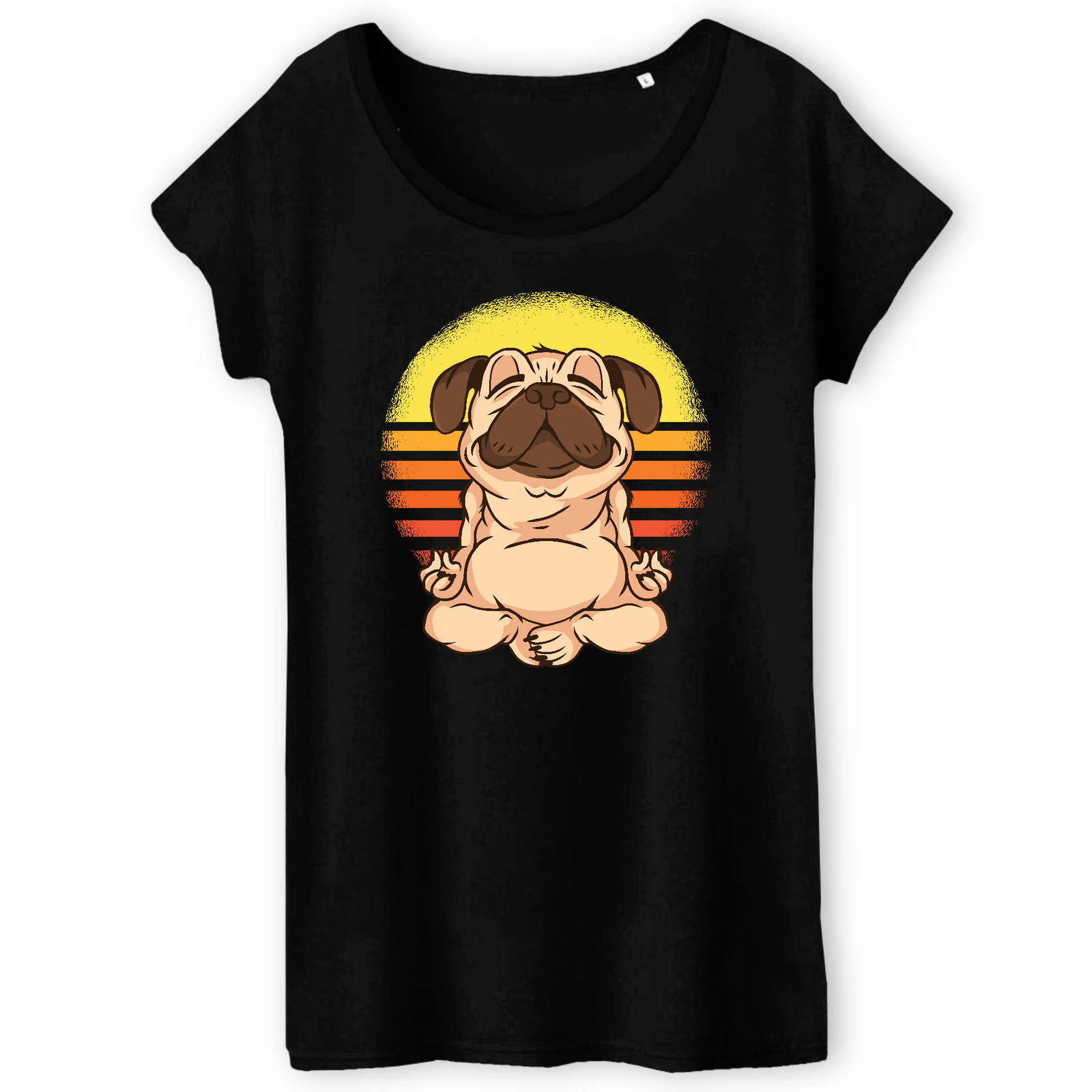 T-Shirt- BIO- MOPS YOGA VINTAGE- Damen