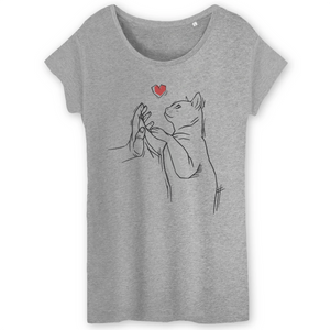 T-Shirt- BIO- CAT LOVE- Damen