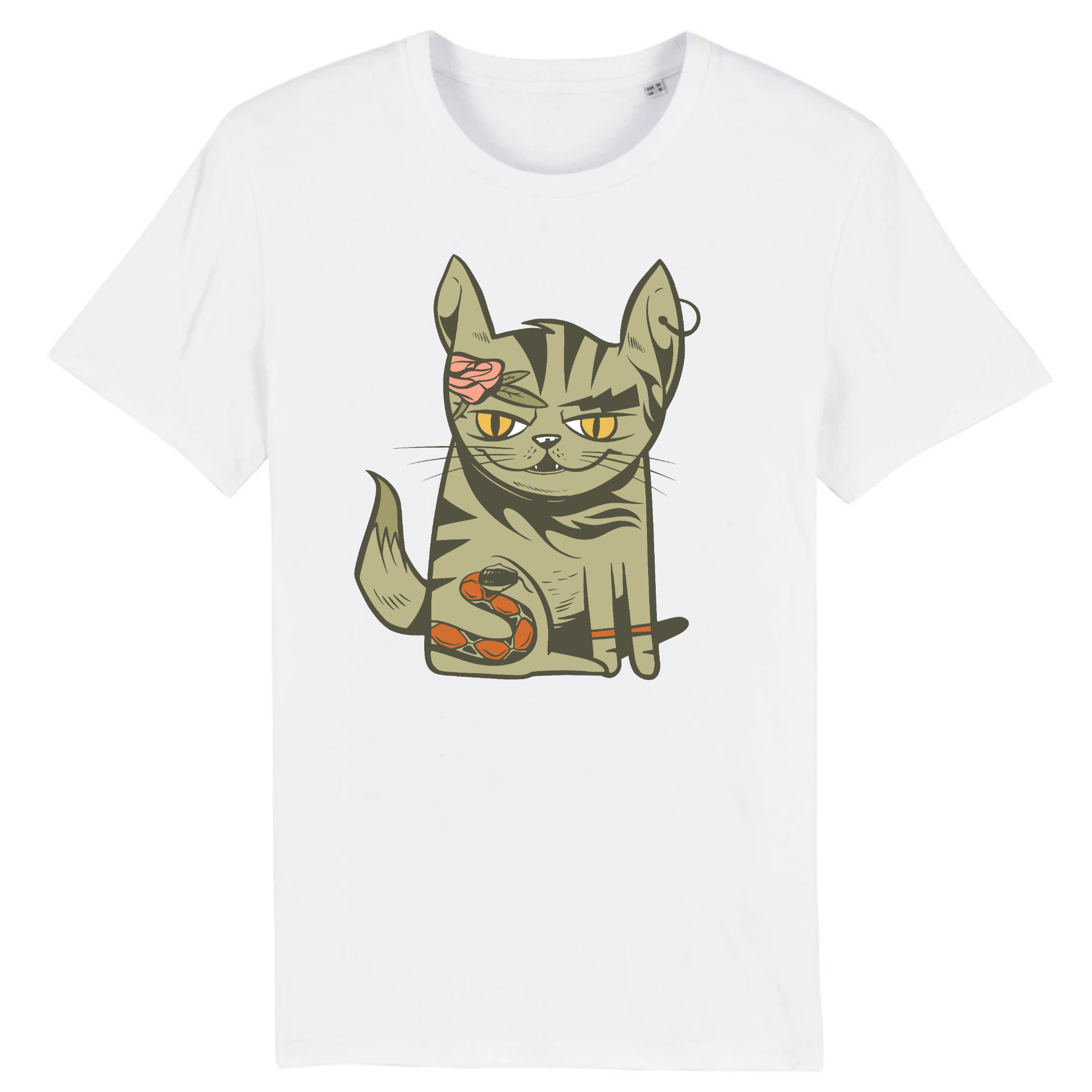 T-shirt-bio-katten brutale mannen